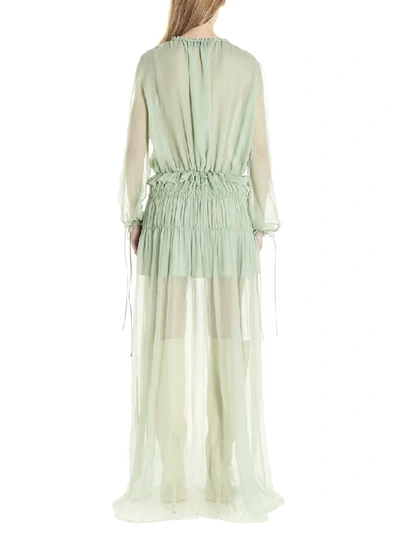 Shop Amiri Ruffled Maxi Dress In Green