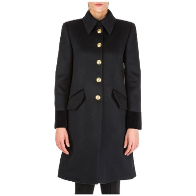 Shop Alberta Ferretti Buttoned Coat In Black