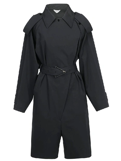 Shop Bottega Veneta Belted Trench Jumpsuit In Black