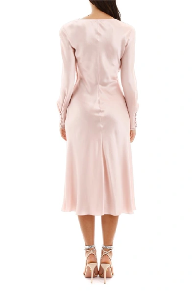 Shop Alberta Ferretti Deep V Neck Midi Dress In Pink