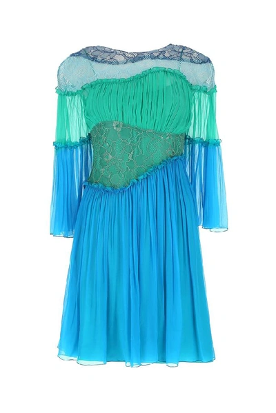 Shop Alberta Ferretti Ruffled Dress In Multi