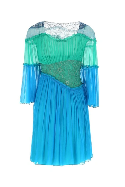 Shop Alberta Ferretti Ruffled Dress In Multi