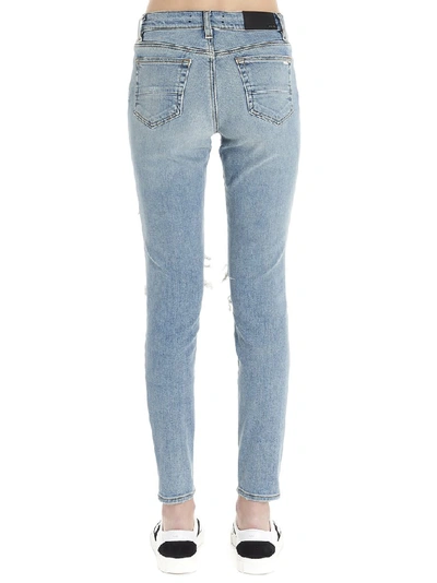 Shop Amiri Ripped Skinny Fit Jeans In Blue