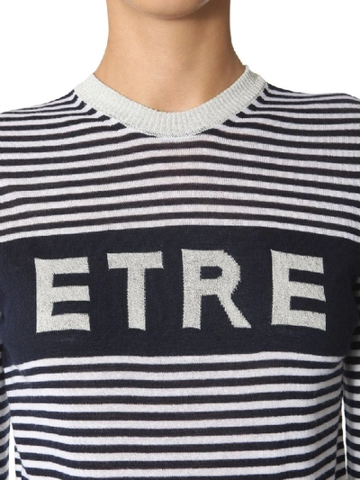 Shop Etre Cecile Etre Stripe Boyfriend Knit Sweater In Blue