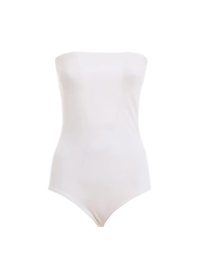 Shop Alexandre Vauthier Strapless Bodysuit In White