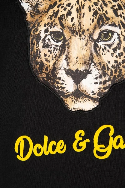 Shop Dolce & Gabbana Leopard Patch Hoodie In Black