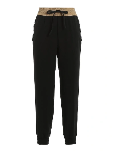 Shop Moncler Side Stripe Track Pants In Black