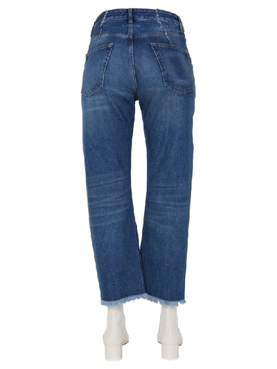 Shop Mm6 Maison Margiela Cropped Denim Jeans In Blue