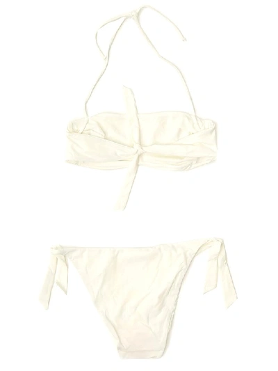 Shop Alberta Ferretti Sequinned Bikini In White