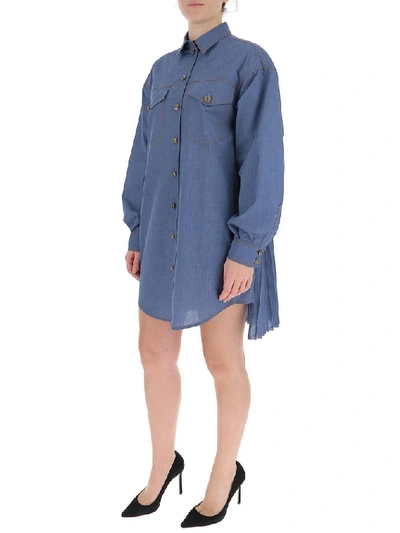 Shop Philosophy Di Lorenzo Serafini Oversized Denim Shirt Dress In Blue