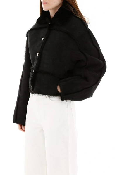 Shop Saks Potts Kahlo Shearling Jacket In Black