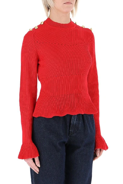 Shop Alberta Ferretti Knitted Sweater In Red