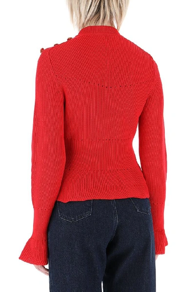 Shop Alberta Ferretti Knitted Sweater In Red