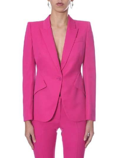 Shop Alexander Mcqueen Single Breasted Blazer In Pink