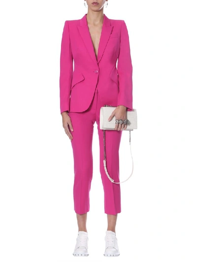 Shop Alexander Mcqueen Single Breasted Blazer In Pink