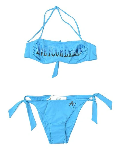 Shop Alberta Ferretti Sequinned Bikini In Blue