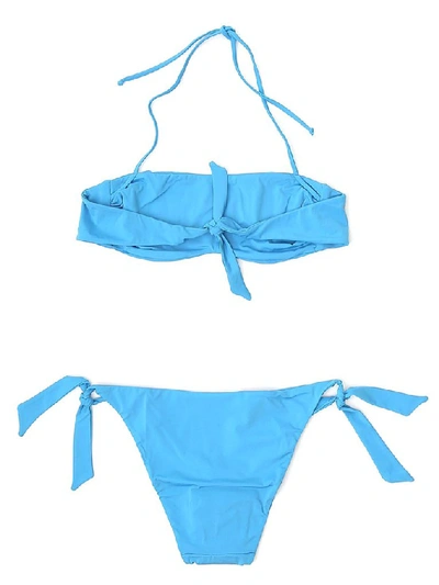 Shop Alberta Ferretti Sequinned Bikini In Blue