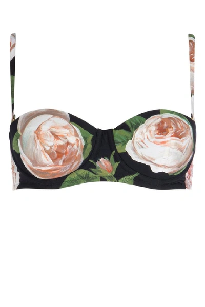 Shop Dolce & Gabbana Floral Balconette Bikini Top In Multi