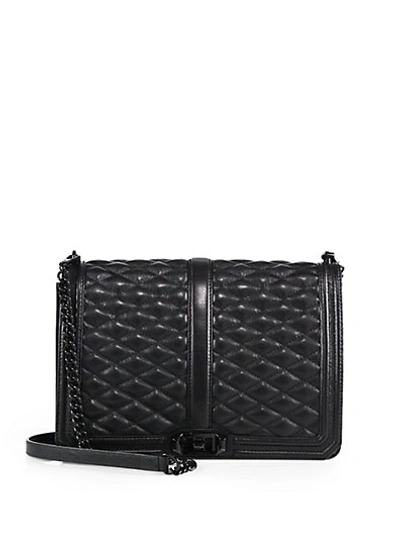 Shop Rebecca Minkoff Quilted Love Jumbo Leather Crossbody Bag In Black