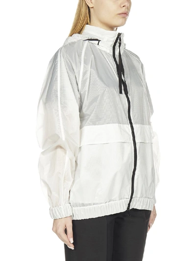Shop Moncler Zip Up Jacket In White