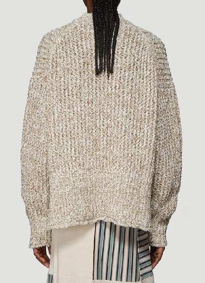 Shop Jil Sander Chunky Knit Crewneck Sweater In Beige