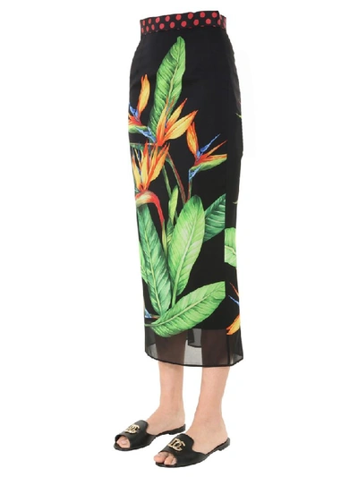 Shop Dolce & Gabbana Bird Of Paradise Skirt In Multi