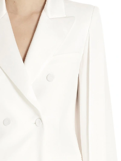 Shop Alberta Ferretti Double Breasted Blazer In White