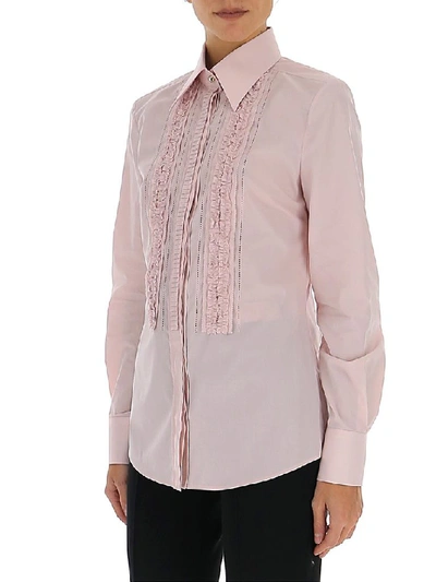 Shop Dolce & Gabbana Ruffled Panel Shirt In Pink