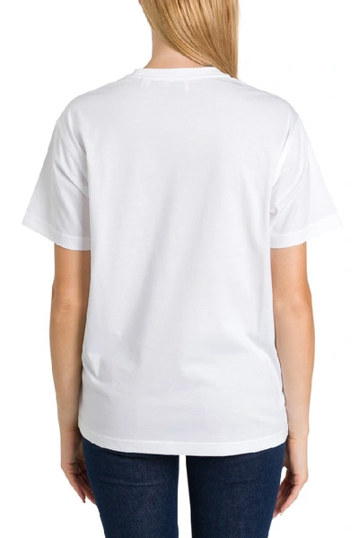 Shop Burberry Logo Embroidered T In White