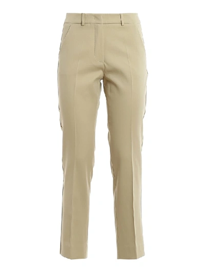 Shop Weekend Max Mara Straight Fit Cropped Trousers In Beige