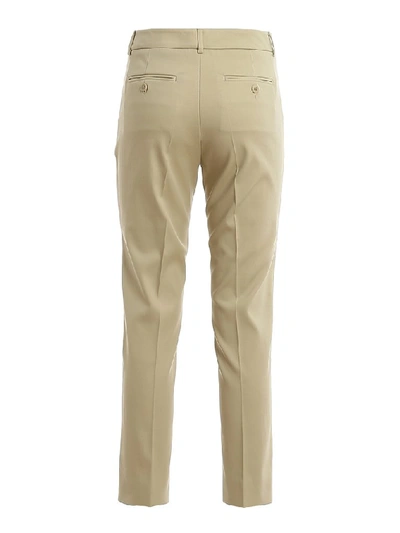 Shop Weekend Max Mara Straight Fit Cropped Trousers In Beige