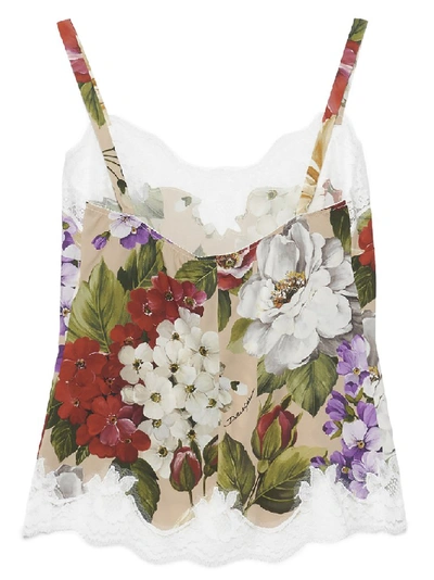 Shop Dolce & Gabbana Floral Lace Camisole In Multi