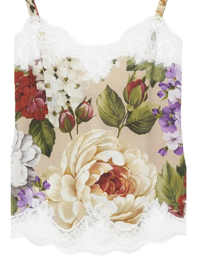 Shop Dolce & Gabbana Floral Lace Camisole In Multi