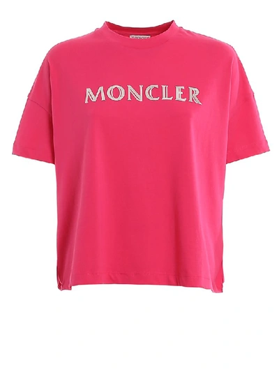Shop Moncler Logo Oversize T In Pink