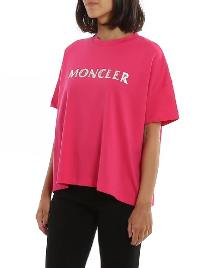 Shop Moncler Logo Oversize T In Pink