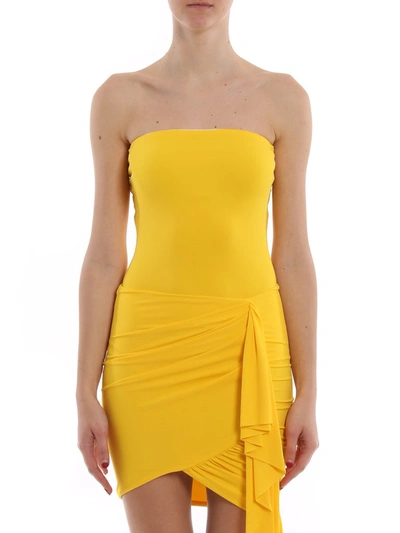 Shop Alexandre Vauthier Strapless Bodysuit In Yellow