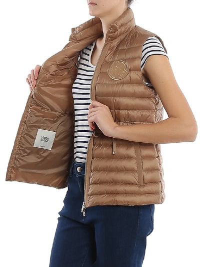 Shop Moncler Azur Gilet In Brown