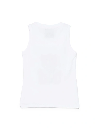 Shop Moschino Teddy Frame Print Tank Top In White