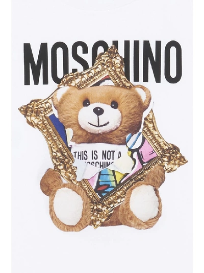 Shop Moschino Teddy Frame Print Tank Top In White