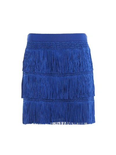 Shop Alberta Ferretti Albert Ferretti Flapper Mini Skirt In Blue