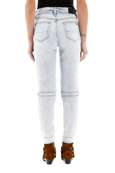 Shop Amiri Zipped Skinny Jeans In Blue