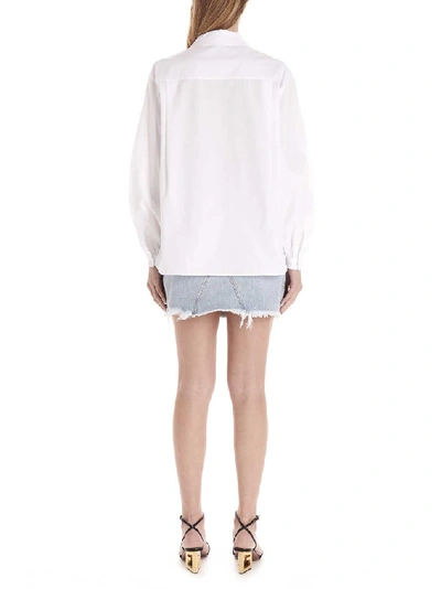 Shop Givenchy Oversized Pussy Bow Blouse In White