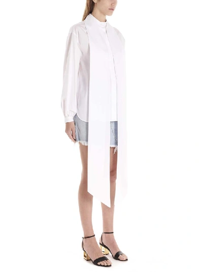 Shop Givenchy Oversized Pussy Bow Blouse In White
