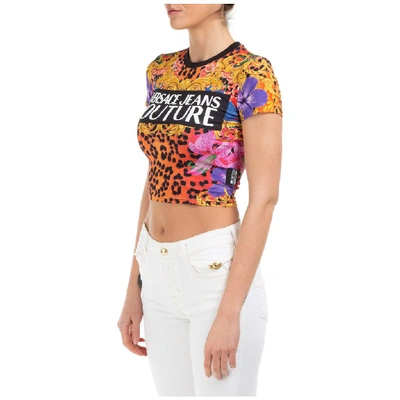 Shop Versace Jeans Couture Printed Cropped T In Multi