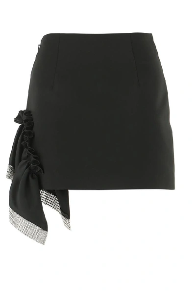 Shop Area Crystal Embellished Mini Skirt In Black