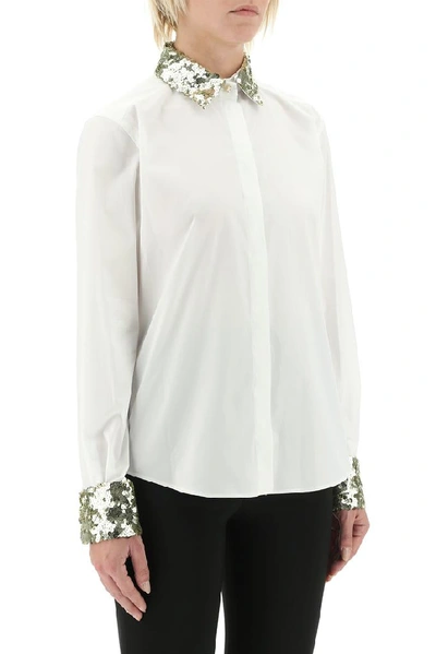 Shop Dolce & Gabbana Sequins Detail Shirt In White