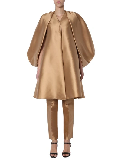 Shop Alberta Ferretti Oversized Coat In Gold