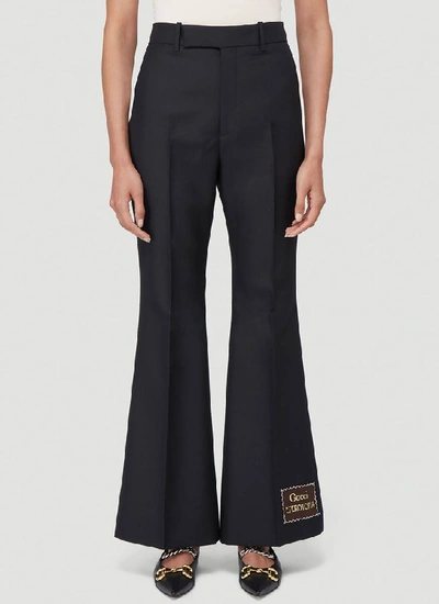 Shop Gucci Eterotopia Flared Pants In Black