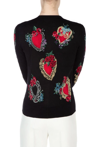 Shop Dolce & Gabbana Heart Jacquard Cardigan In Multi
