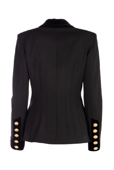 Shop Alberta Ferretti Double Breasted Blazer In Black